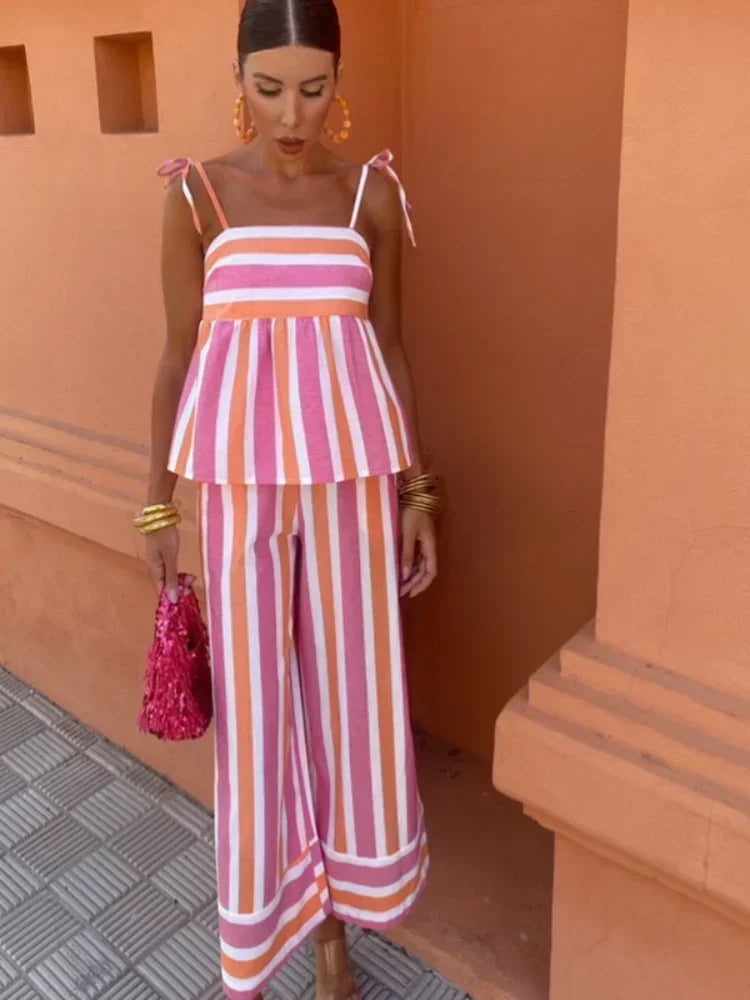 Hanne | Conjunto de calças estampadas para o verão