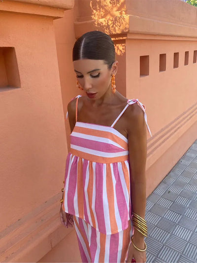 Hanne | Conjunto de calças estampadas para o verão