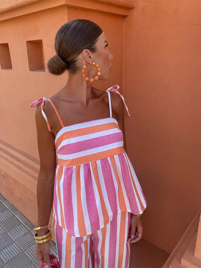 Hanne | Conjunto de calças estampadas para o verão